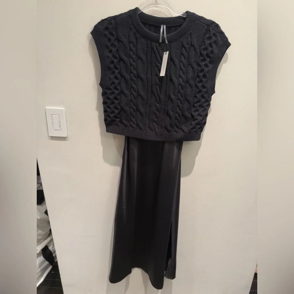 NWT- Anthropology The Gemini Cap-Sleeve Sweater + Tank Dress Set Size XS